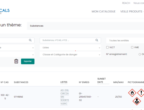[E-Chemicals] Recherche par substance